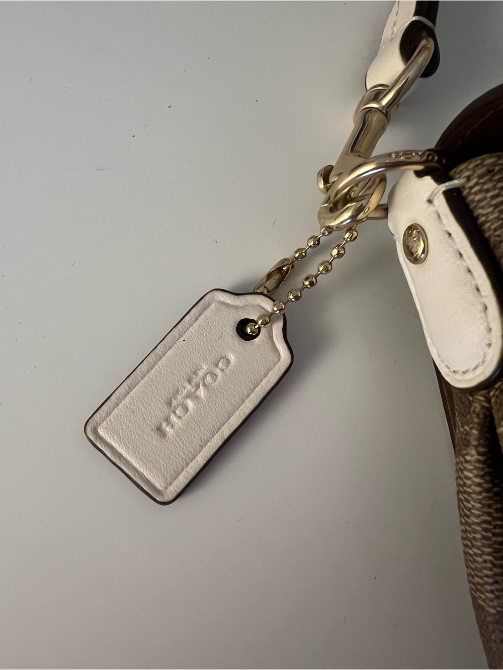 Coach White & Brown Signature Crossbody Bag - Picture 5 of 9